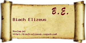 Biach Elizeus névjegykártya